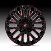 Fuel Quake D829 Gloss Black Red Milled Custom Truck Wheels 3